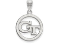 LogoArt Sterling Silver Georgia Institute Of Technology Sm Pendant Necklace In Circle