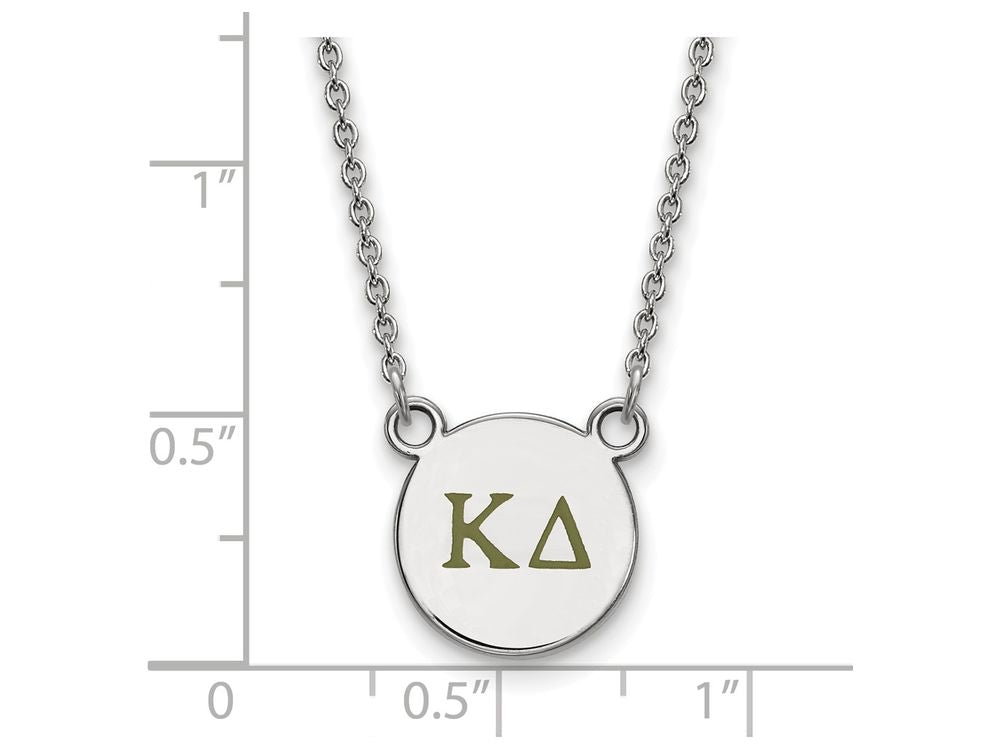 LogoArt Sterling Silver Kappa Delta Extra Small Enameled Pendant Necklace With 18 Inch