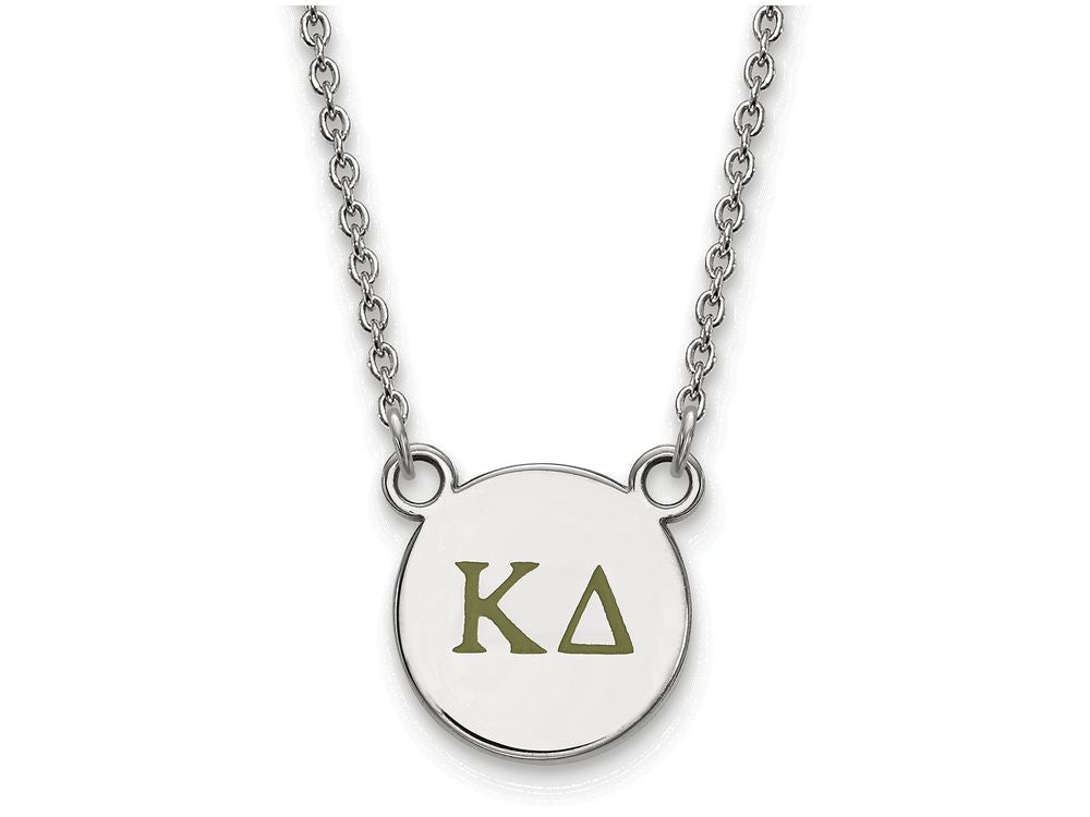 LogoArt Sterling Silver Kappa Delta Extra Small Enameled Pendant Necklace With 18 Inch