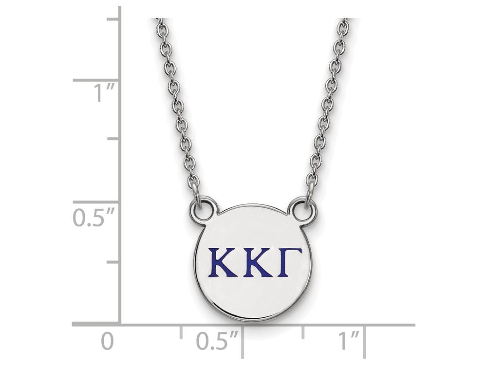 LogoArt Sterling Silver Kappa Kappa Gamma Extra Small Enameled Pendant Necklace With 18 Inch