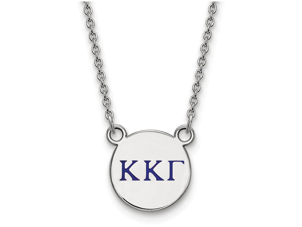 LogoArt Sterling Silver Kappa Kappa Gamma Extra Small Enameled Pendant Necklace With 18 Inch
