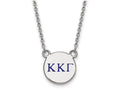 LogoArt Sterling Silver Kappa Kappa Gamma Extra Small Enameled Pendant Necklace With 18 Inch