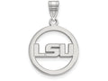 LogoArt Sterling Silver Louisiana State University Sm Pendant Necklace In Circle