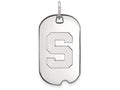 LogoArt Sterling Silver Michigan State University Small Dog Tag Pendant Necklace