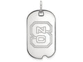 LogoArt Sterling Silver North Carolina State University Small Dog Tag Pendant Necklace