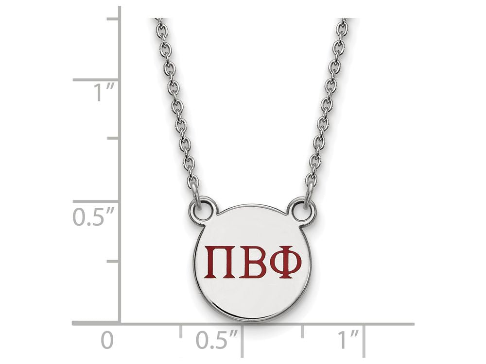 LogoArt Sterling Silver Pi Beta Phi Extra Small Enameled Pendant Necklace With 18 Inch