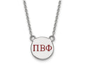 LogoArt Sterling Silver Pi Beta Phi Extra Small Enameled Pendant Necklace With 18 Inch