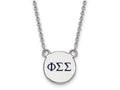 LogoArt Sterling Silver Phi Sigma Sigma Extra Small Enameled Pendant Necklace With 18 Inch