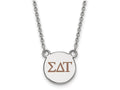 LogoArt Sterling Silver Sigma Delta Tau Extra Small Enameled Pendant Necklace With 18 Inch