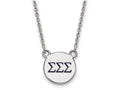 LogoArt Sterling Silver Sigma Sigma Sigma Extra Small Enameled Pendant Necklace With 18 Inch