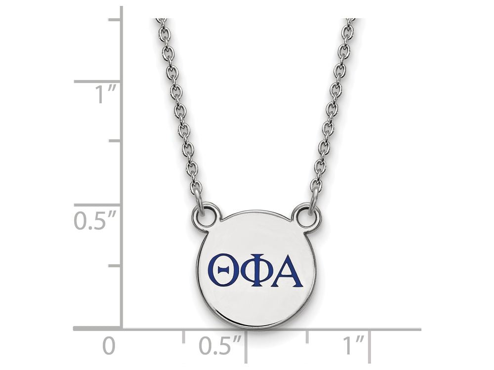 LogoArt Sterling Silver Theta Phi Alpha Extra Small Enameled Pendant Necklace With 18 Inch