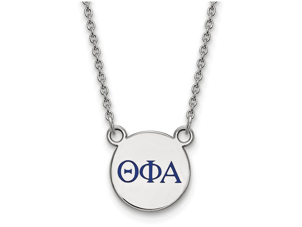 LogoArt Sterling Silver Theta Phi Alpha Extra Small Enameled Pendant Necklace With 18 Inch