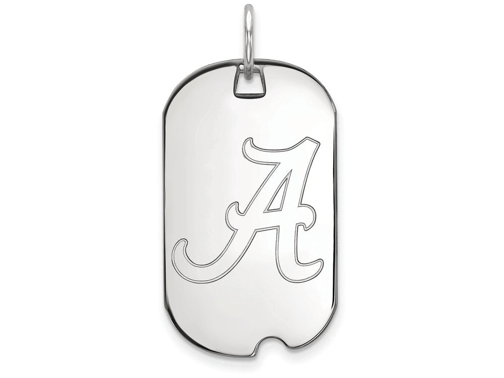 LogoArt Sterling Silver University Of Alabama Small Dog Tag Pendant Necklace