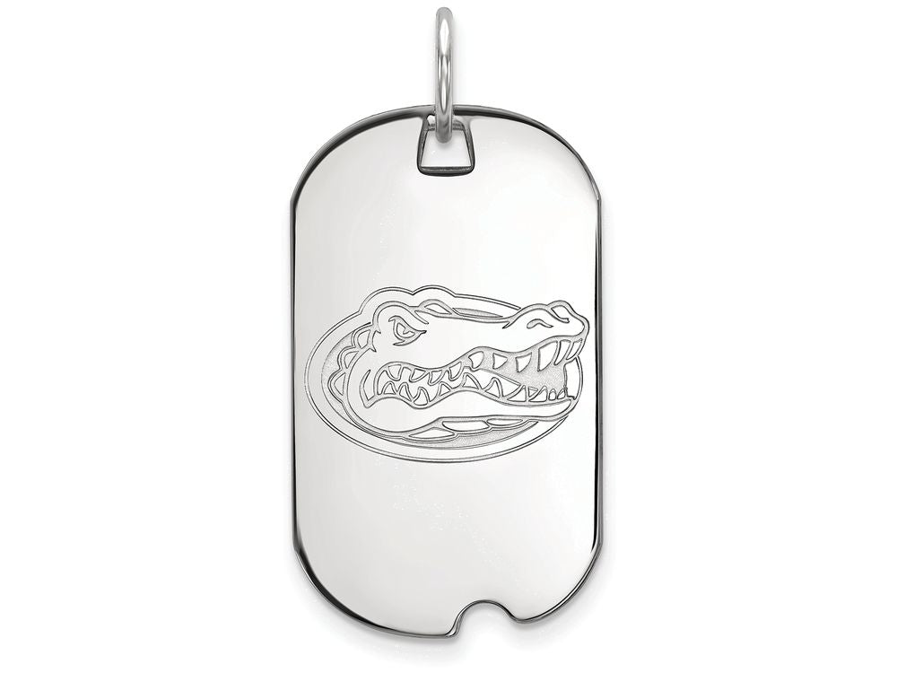 LogoArt Sterling Silver University Of Florida Small Dog Tag Pendant Necklace