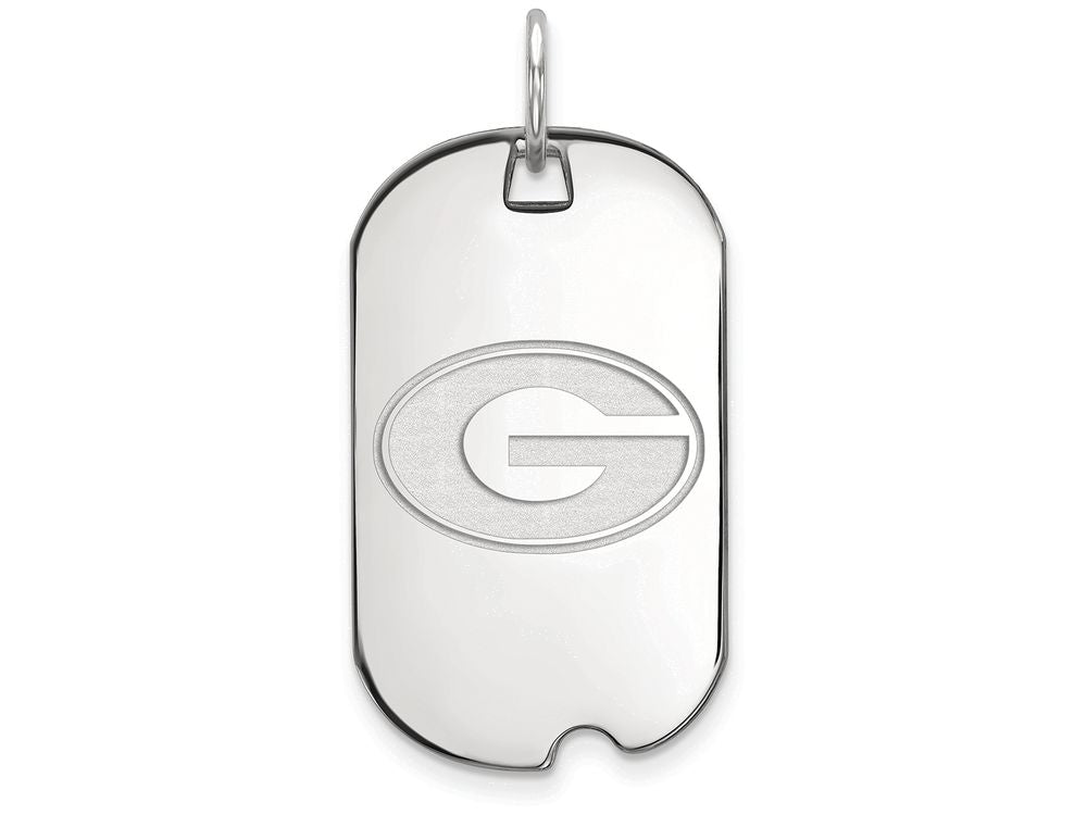 LogoArt Sterling Silver University Of Georgia Small Dog Tag Pendant Necklace