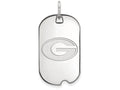 LogoArt Sterling Silver University Of Georgia Small Dog Tag Pendant Necklace