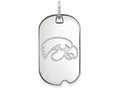 LogoArt Sterling Silver University Of Iowa Small Dog Tag Pendant Necklace