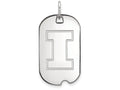 LogoArt Sterling Silver University Of Illinois Small Dog Tag Pendant Necklace