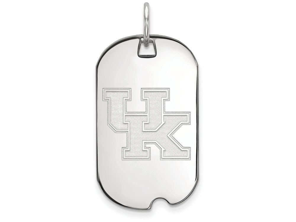 LogoArt Sterling Silver University Of Kentucky Small Dog Tag Pendant Necklace
