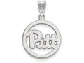 LogoArt Sterling Silver University Of Pittsburgh Sm Pendant Necklace In Circle