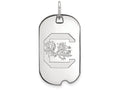 LogoArt Sterling Silver University Of South Carolina Small Dog Tag Pendant Necklace