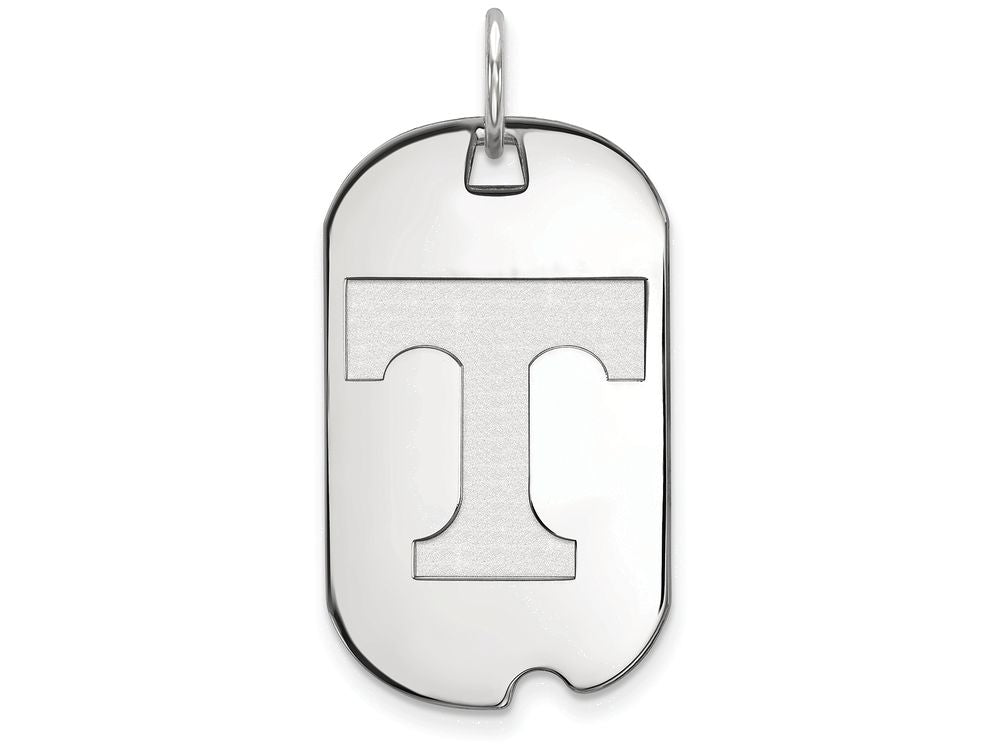 LogoArt Sterling Silver University Of Tennessee Small Dog Tag Pendant Necklace