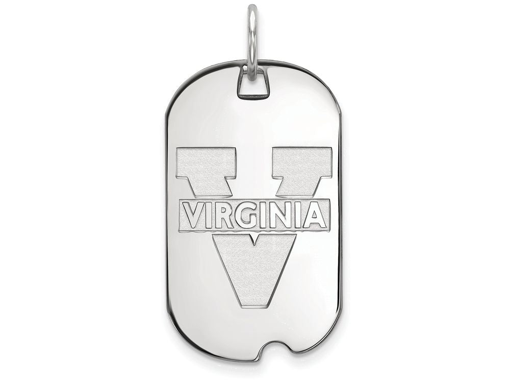 LogoArt Sterling Silver University Of Virginia Small Dog Tag Pendant Necklace