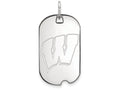 LogoArt Sterling Silver University Of Wisconsin Small Dog Tag Pendant Necklace