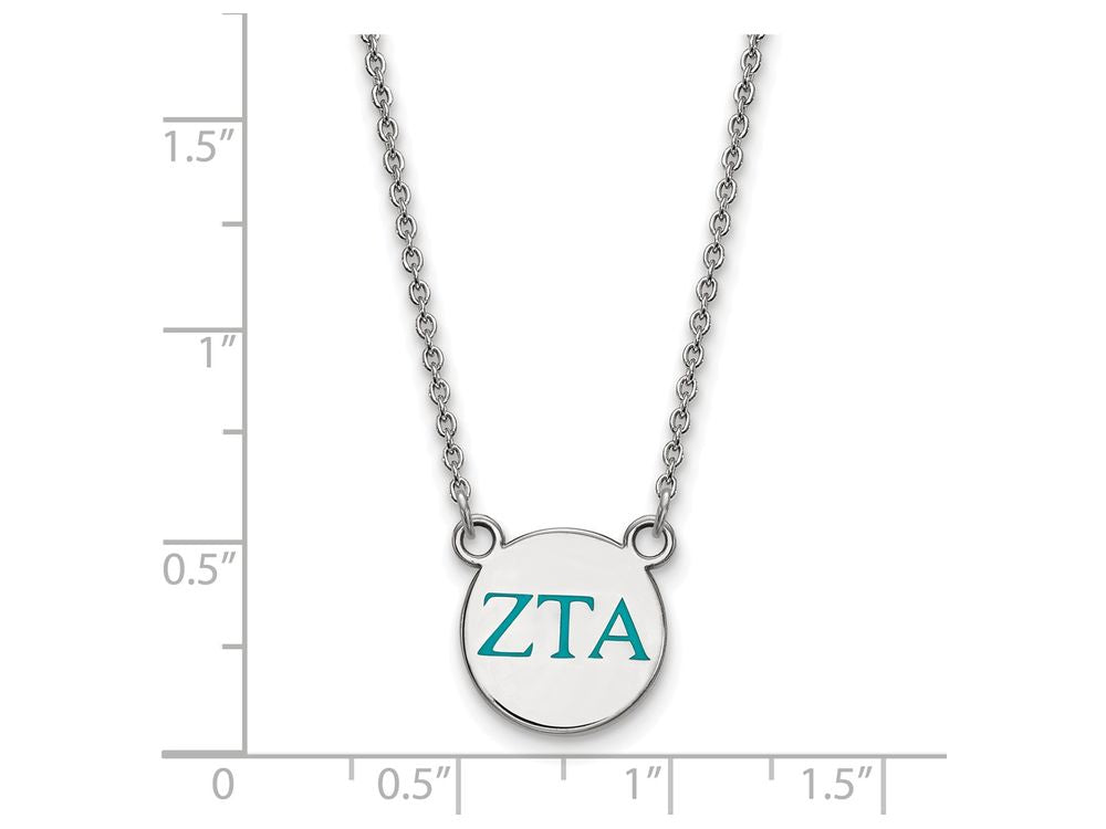 LogoArt Sterling Silver Zeta Tau Alpha Extra Small Enameled Pendant Necklace With 18 Inch