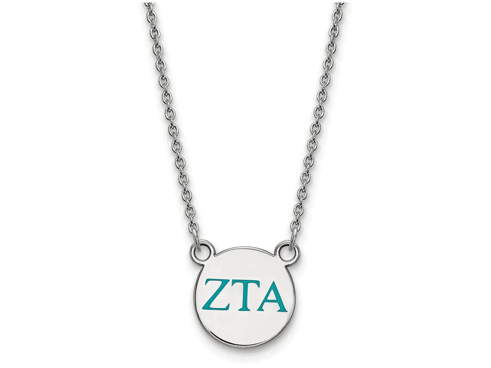 LogoArt Sterling Silver Zeta Tau Alpha Extra Small Enameled Pendant Necklace With 18 Inch