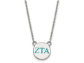 LogoArt Sterling Silver Zeta Tau Alpha Extra Small Enameled Pendant Necklace With 18 Inch