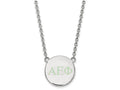 LogoArt Sterling Silver Alpha Epsilon Phi Small Enameled Pendant Necklace With 18 Inch