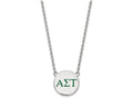 LogoArt Sterling Silver Alpha Sigma Tau Small Enameled Pendant Necklace With 18 Inch