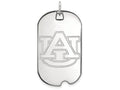 LogoArt Sterling Silver Auburn University Large Dog Tag Pendant Necklace