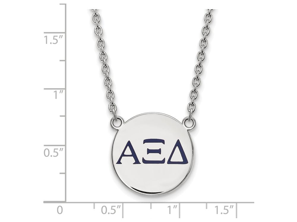 LogoArt Sterling Silver Alpha Xi Delta Small Enameled Pendant Necklace With 18 Inch