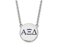 LogoArt Sterling Silver Alpha Xi Delta Small Enameled Pendant Necklace With 18 Inch