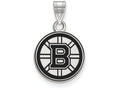 LogoArt Sterling Silver Boston Bruins Small Enamel Pendant Necklace