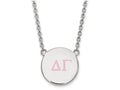LogoArt Sterling Silver Delta Gamma Small Enameled Pendant Necklace With 18 Inch