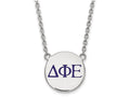LogoArt Sterling Silver Delta Phi Epsilon Small Enameled Pendant Necklace With 18 Inch