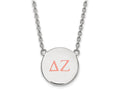LogoArt Sterling Silver Delta Zeta Small Enameled Pendant Necklace With 18 Inch