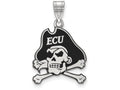 LogoArt Sterling Silver East Carolina University Large Enamel Pendant Necklace