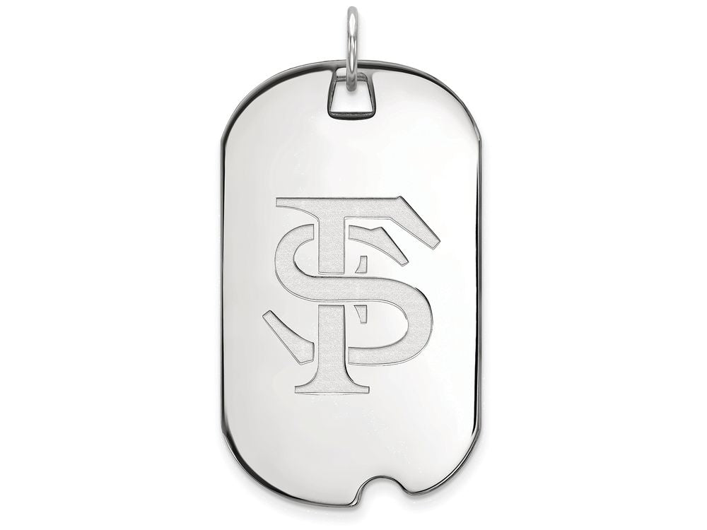 LogoArt Sterling Silver Florida State University Large Dog Tag Pendant Necklace