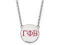 LogoArt Sterling Silver Gamma Phi Beta Small Enameled Pendant Necklace With 18 Inch