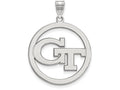 LogoArt Sterling Silver Georgia Institute Of Technology L Pendant Necklace In Circle