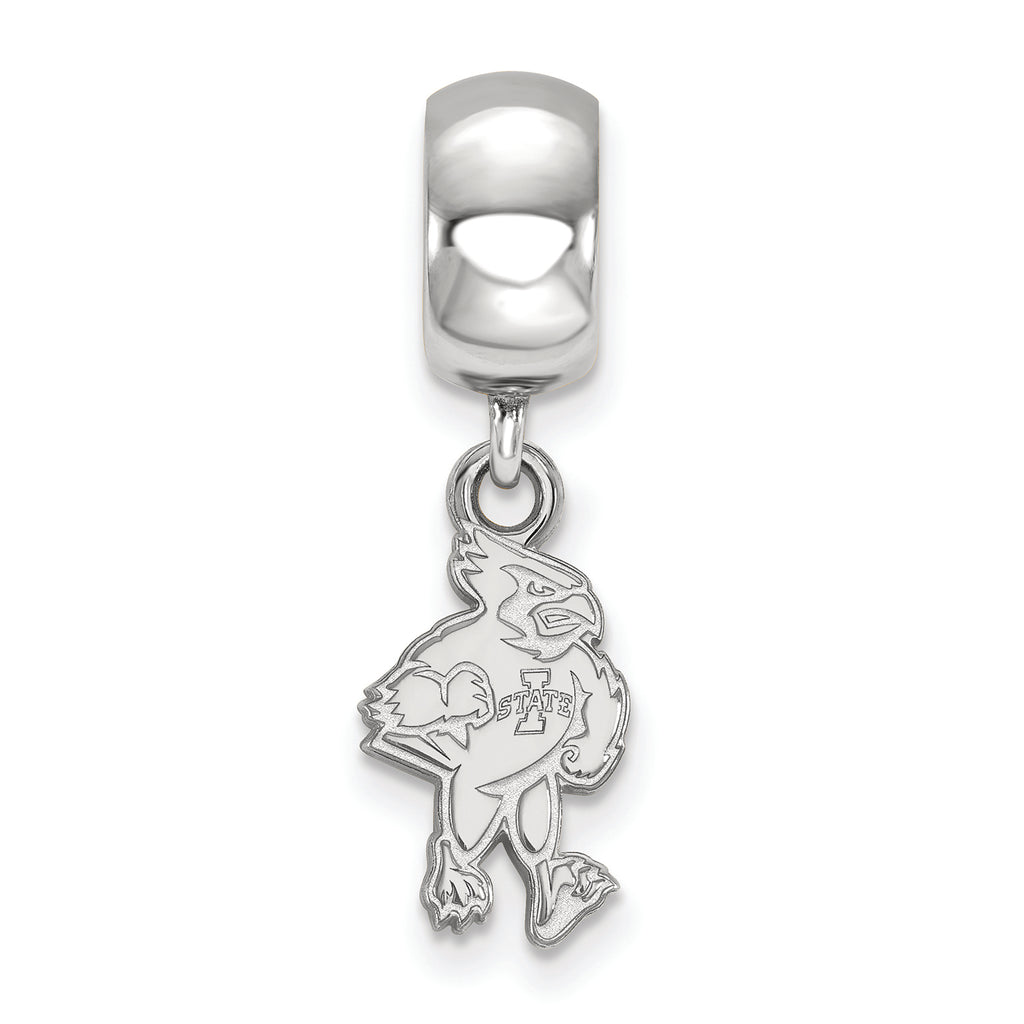 LogoArt Sterling Silver Iowa State University Bead Charm Charm Small Dangle Bead Charm