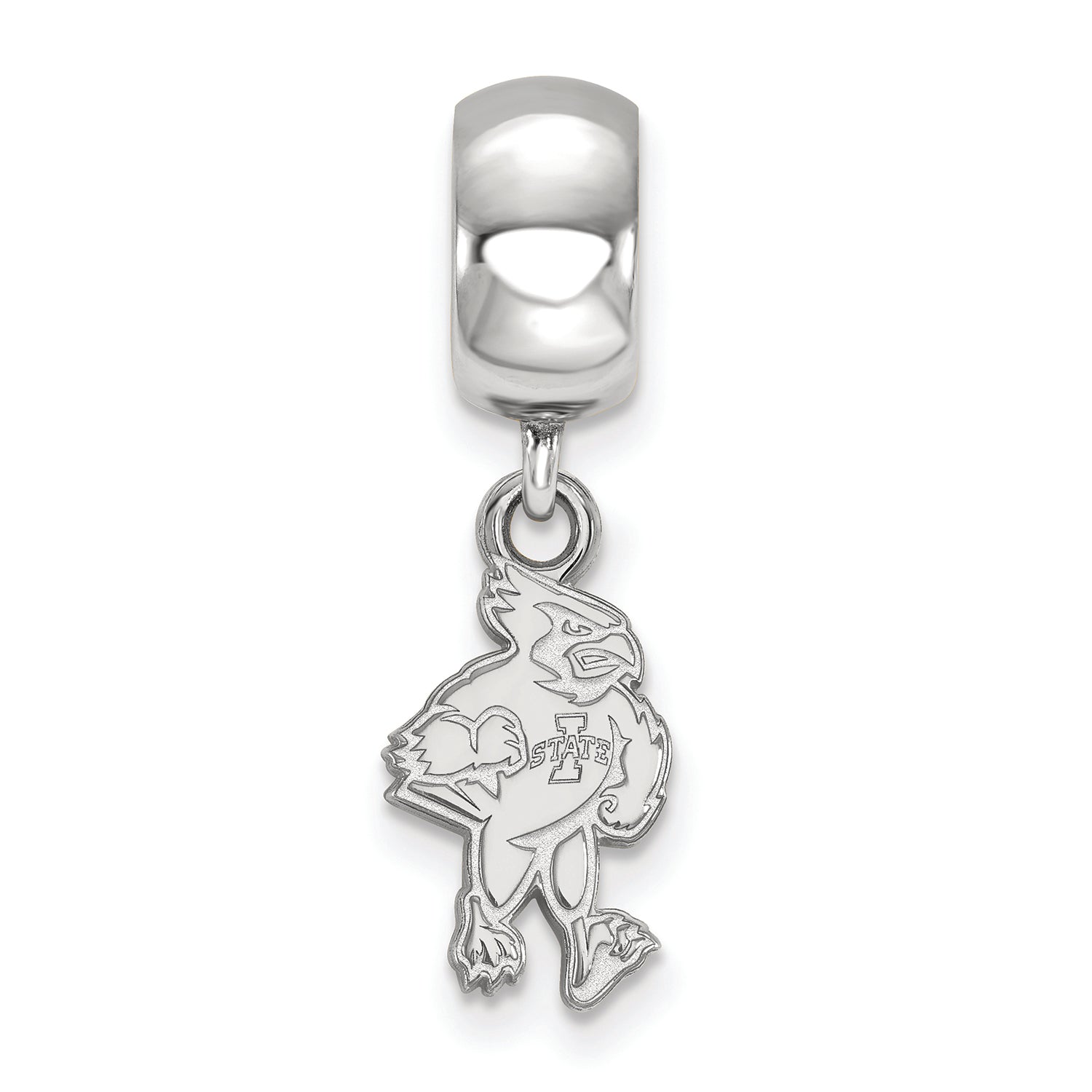 LogoArt Sterling Silver Iowa State University Bead Charm Charm Small Dangle Bead Charm