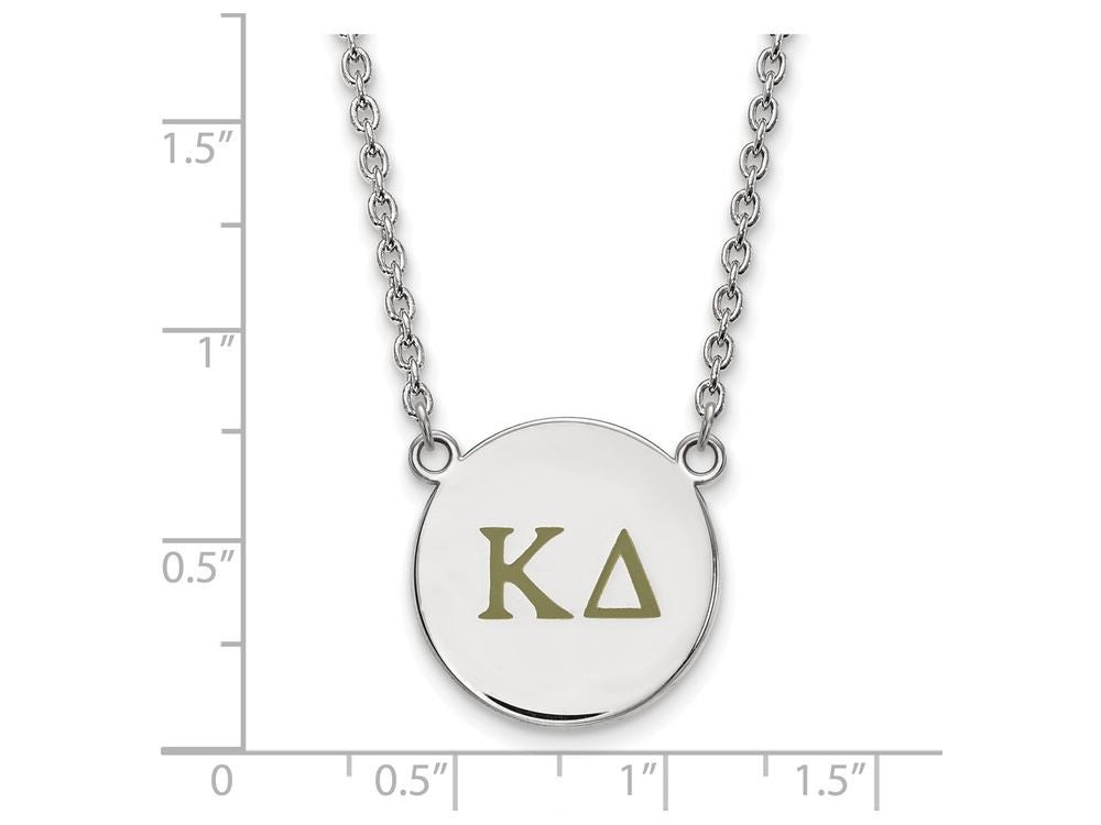 LogoArt Sterling Silver Kappa Delta Small Enameled Pendant Necklace With 18 Inch