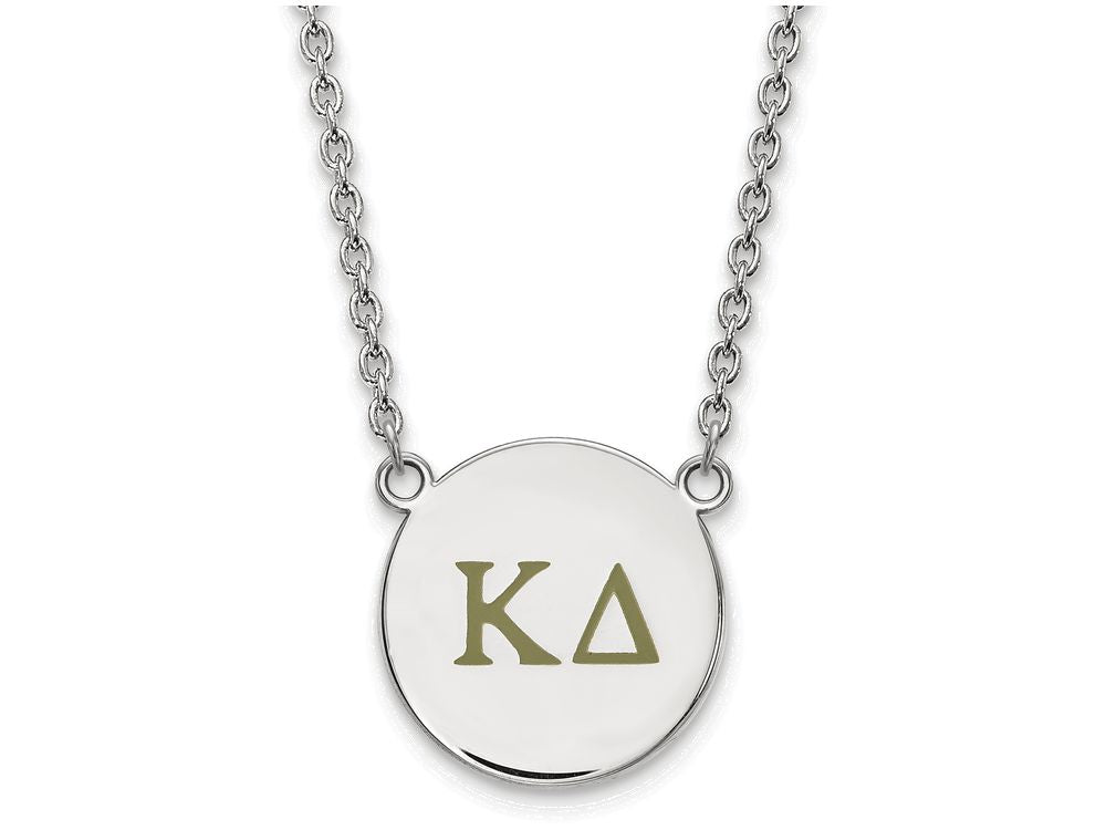 LogoArt Sterling Silver Kappa Delta Small Enameled Pendant Necklace With 18 Inch