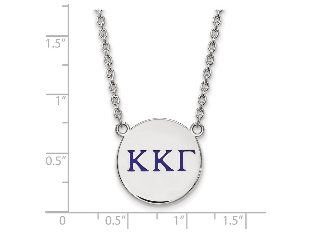 LogoArt Sterling Silver Kappa Kappa Gamma Small Enameled Pendant Necklace With 18 Inch