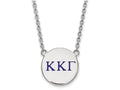 LogoArt Sterling Silver Kappa Kappa Gamma Small Enameled Pendant Necklace With 18 Inch